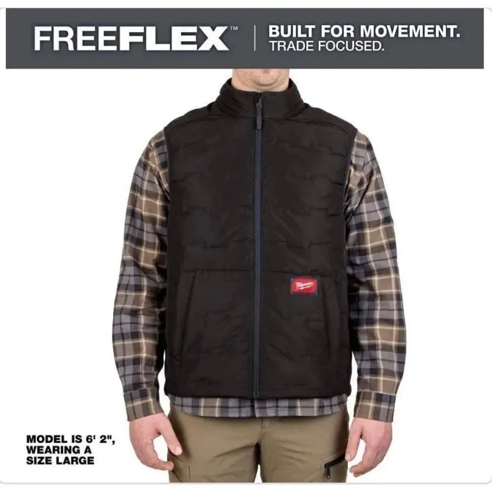 NWT Milwaukee Freeflex Lightweight Insulated Vest Black Size Large Workwear